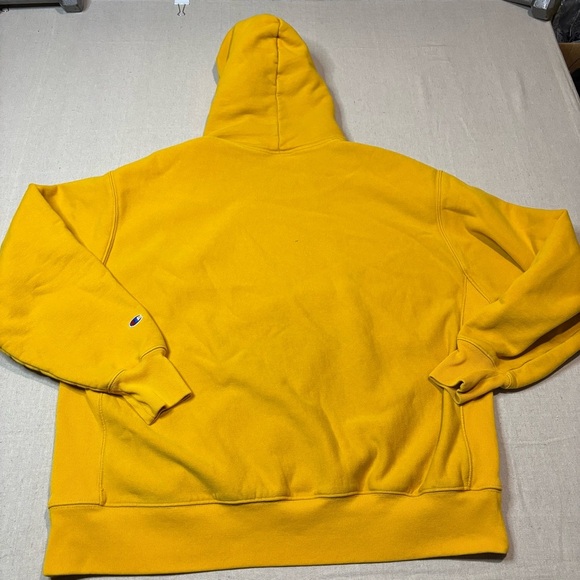 Vintage 90’s Champion Reverse Weave Warmup Hoodie Sweatshirt Yellow Men’s Sz 2XL - Picture 2 of 5